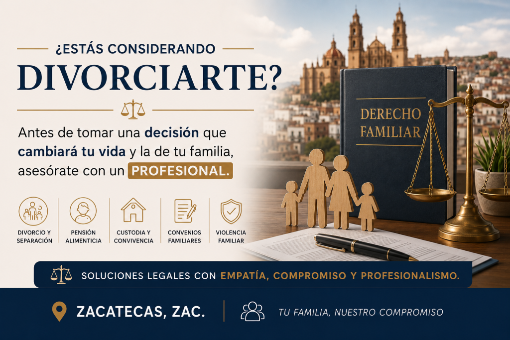 Abogado especialista en derecho familiar en Zacatecas - Lic. José Emmanuel Hernández Llamas. Servicios de divorcio, pensión alimenticia, custodia y convivencia, convenios familiares y violencia familiar.